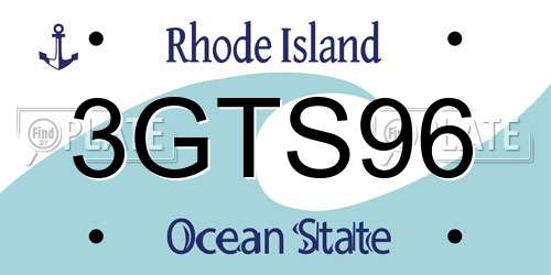 3GTS96 Rhode Island License Plate