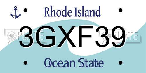 3GXF39 Rhode Island License Plate