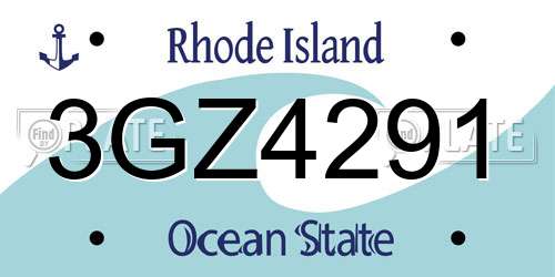 3GZ4291 Rhode Island License Plate
