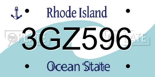 3GZ596 Rhode Island License Plate