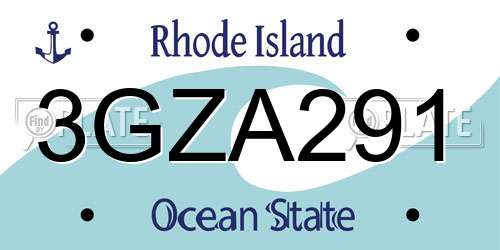 3GZA291 Rhode Island License Plate
