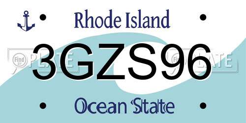 3GZS96 Rhode Island License Plate