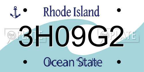 3H09G2 Rhode Island License Plate