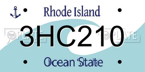 3HC210 Rhode Island License Plate