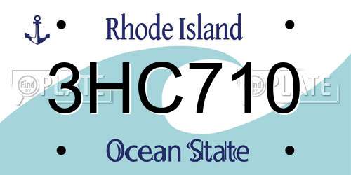 3HC710 Rhode Island License Plate