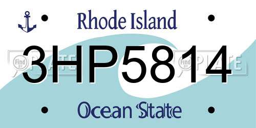 3HP5814 Rhode Island License Plate