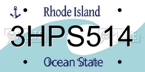 3HPS514 Rhode Island License Plate