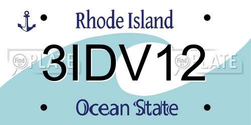 3IDV12 Rhode Island License Plate