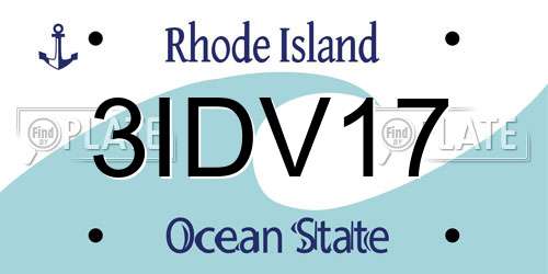 3IDV17 Rhode Island License Plate