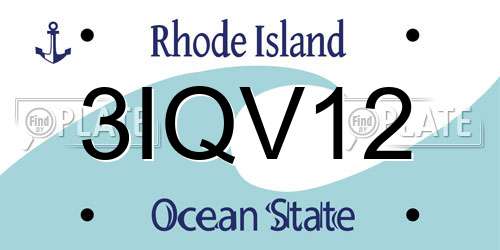 3IQV12 Rhode Island License Plate