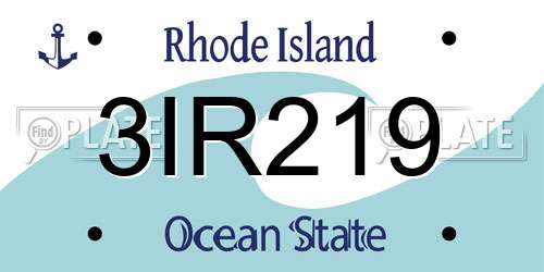 3IR219 Rhode Island License Plate