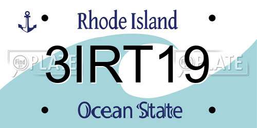 3IRT19 Rhode Island License Plate
