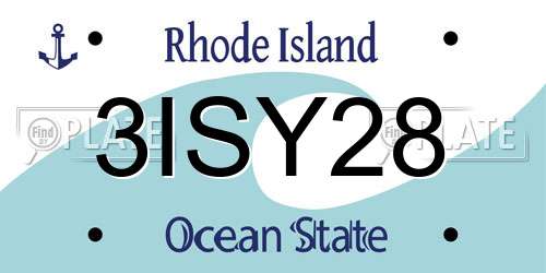 3ISY28 Rhode Island License Plate