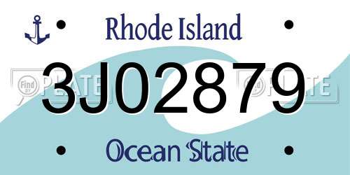 3J02879 Rhode Island License Plate