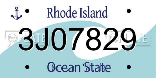 3J07829 Rhode Island License Plate
