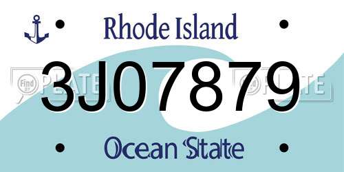 3J07879 Rhode Island License Plate