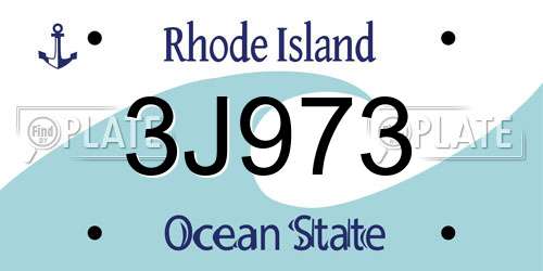 3J973 Rhode Island License Plate