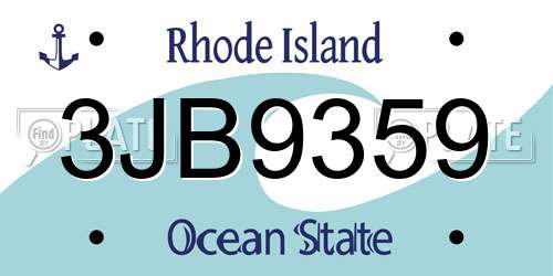 3JB9359 Rhode Island License Plate
