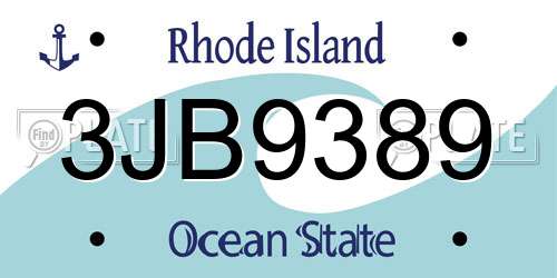 3JB9389 Rhode Island License Plate