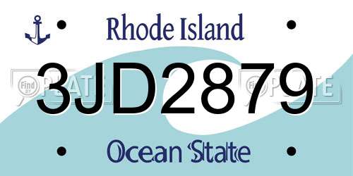 3JD2879 Rhode Island License Plate