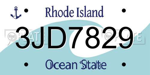 3JD7829 Rhode Island License Plate