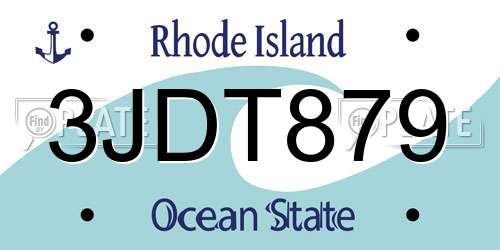 3JDT879 Rhode Island License Plate