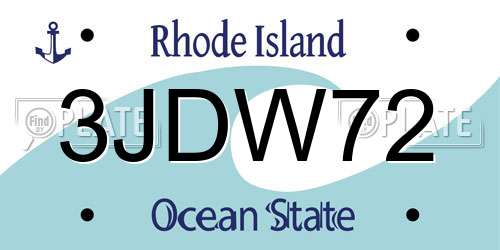 3JDW72 Rhode Island License Plate