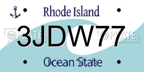 3JDW77 Rhode Island License Plate