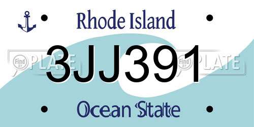 3JJ391 Rhode Island License Plate