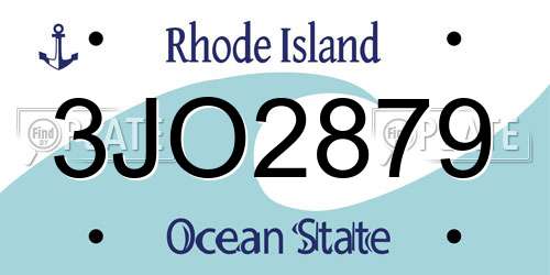 3JO2879 Rhode Island License Plate