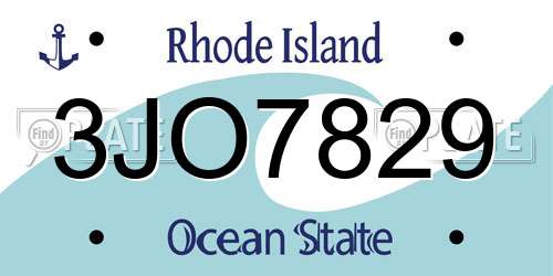 3JO7829 Rhode Island License Plate