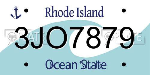 3JO7879 Rhode Island License Plate