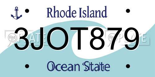 3JOT879 Rhode Island License Plate