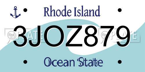 3JOZ879 Rhode Island License Plate