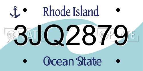 3JQ2879 Rhode Island License Plate