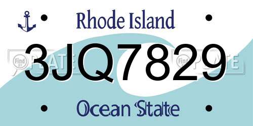 3JQ7829 Rhode Island License Plate