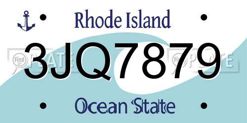 3JQ7879 Rhode Island License Plate