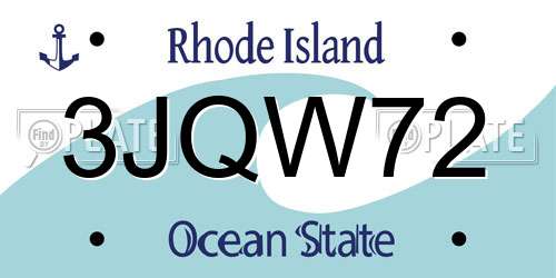 3JQW72 Rhode Island License Plate