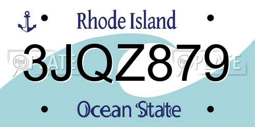 3JQZ879 Rhode Island License Plate