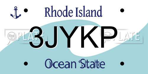 3JYKP Rhode Island License Plate