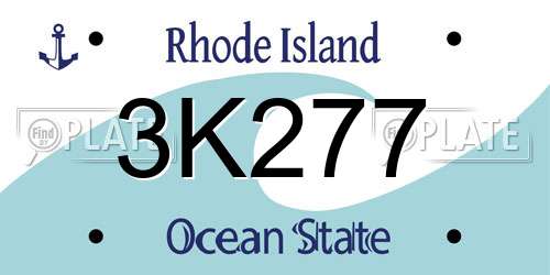 3K277 Rhode Island License Plate