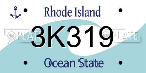 3K319 Rhode Island License Plate