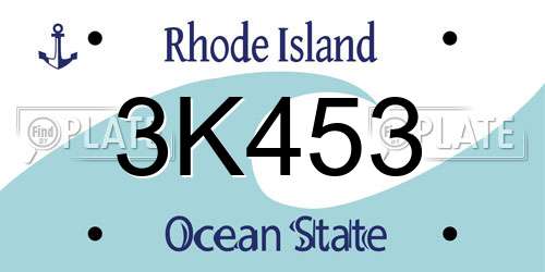 3K453 Rhode Island License Plate
