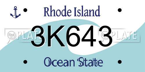 3K643 Rhode Island License Plate