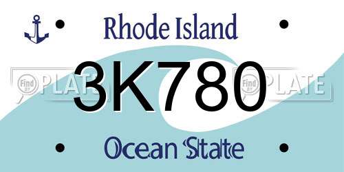 3K780 Rhode Island License Plate
