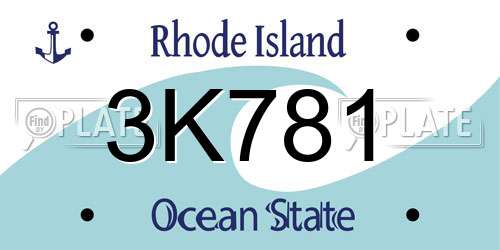 3K781 Rhode Island License Plate