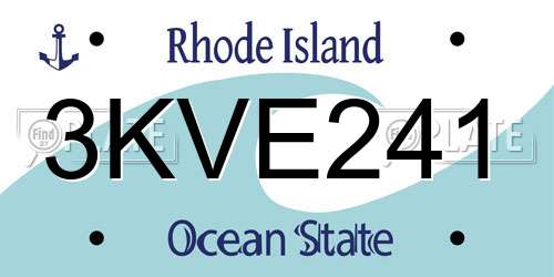 3KVE241 Rhode Island License Plate