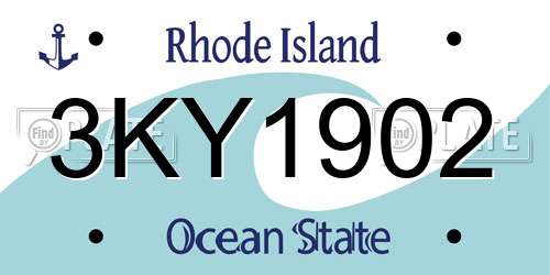 3KY1902 Rhode Island License Plate