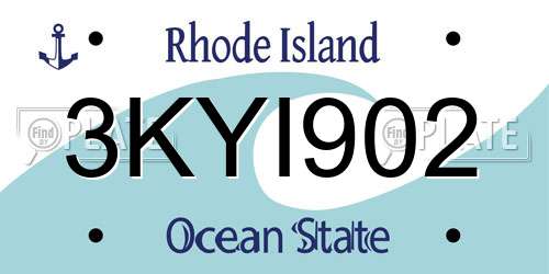 3KYI902 Rhode Island License Plate