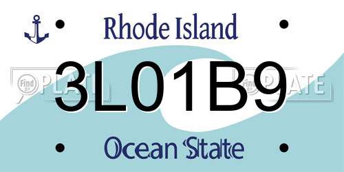 3L01B9 Rhode Island License Plate